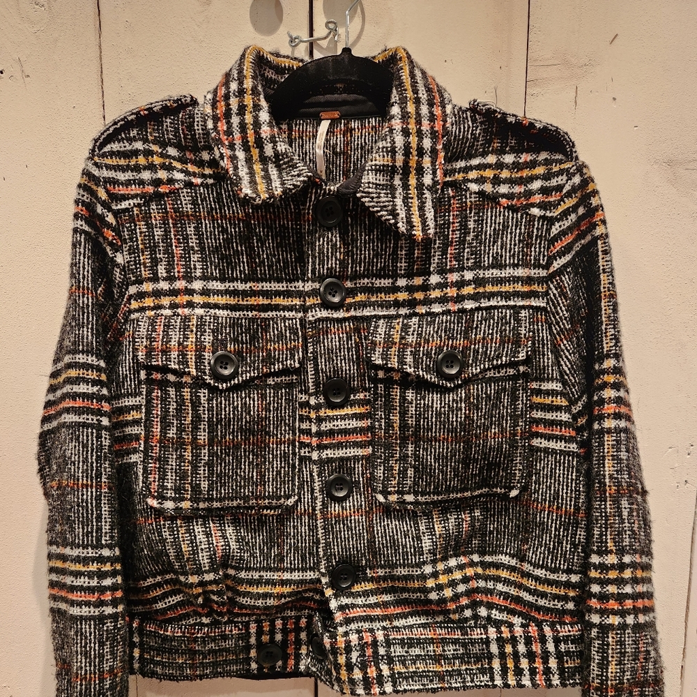 Free People plaid jacket size medium